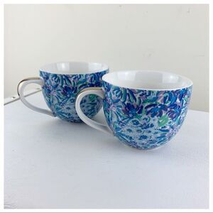 Lilly Pulitzer Blue‎ Pattern Oversized Mug Set NWT